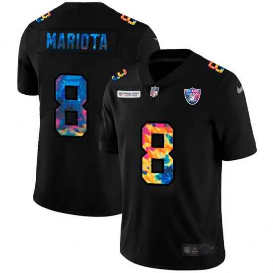 Las Vegas Raiders 8 Marcus Mariota Men Nike Multi Color Black 2020 NFL Crucial Catch Vapor Untouchable Limited Jersey